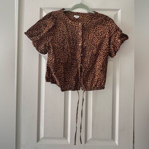 J. Crew Women's Animal Print Button-Up Top